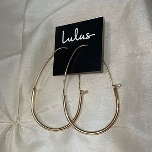 Lulus Elongated Hoop Earrings